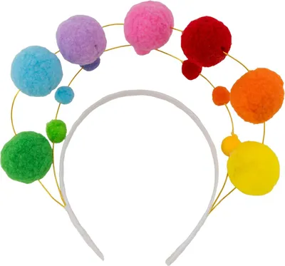 Produktbild von Bunter Haarreif mit Pompoms