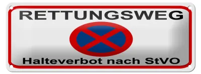 Produktbild von Blechschild Hinweis 27x10 cm Rettungsweg Halteverbot nach StVO