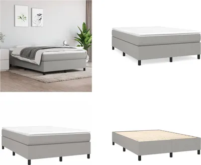 Produktbild von vidaXL Boxspringbett Hellgrau 140x200 cm Stoff - Boxspringbett - Boxspringbetten - Bett - Schlafzimmermöbel