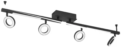 Produktbild von EGLO Cardillio 2, Strahler Oberflächenbeleuchtung, 4 Glühbirne(n), LED, 3000 K, 1600 lm, Schwarz