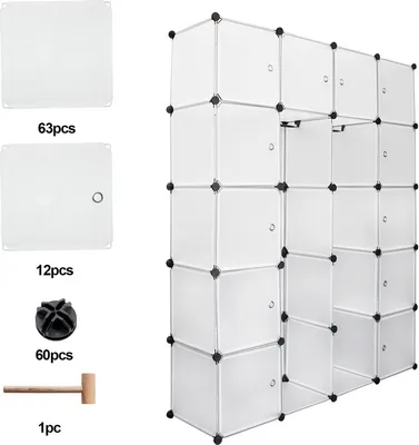 Produktbild von Jopassy Kleiderschrank Kinderschrank Regal Stabil DIY Steckregal Garderobe Kreativität