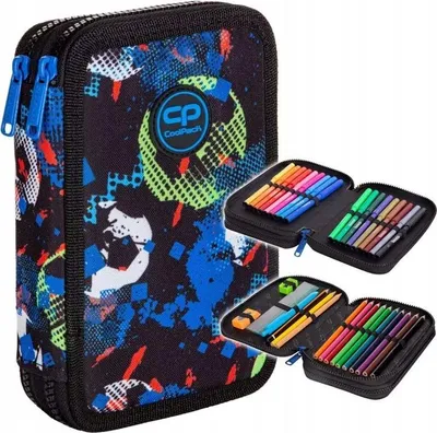 Immagine prodotto di Astuccio doppio con accessori Jumper 2 Football Blue Patio Coolpack