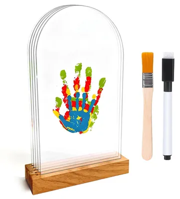 Hand- und Fußabdruckset, 5 Blatt, für Familie, schwarz/braun