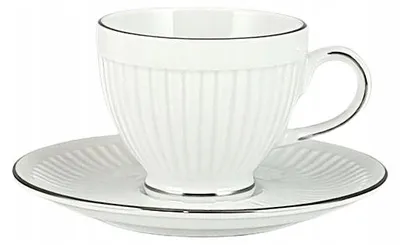 Produktbild von Bogucice MINOS PLATIN Tasse mit Untertasse 100ml Platin-Dekor