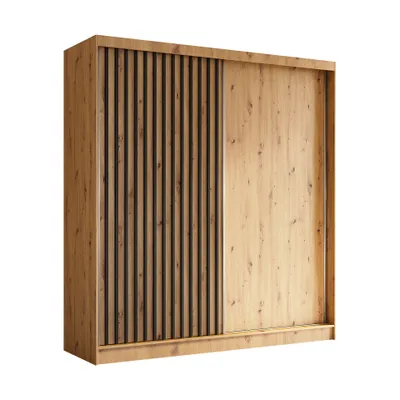 Produktbild von AX LIVING Cabinio Schwebetürenschrank Artisan 200cm mit Lamellen