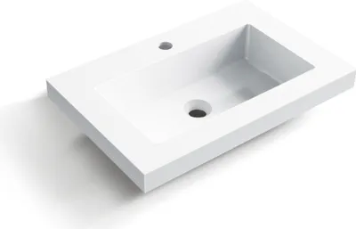 Produktbild von Balneo Waschbecken RICA 60x40 cm Mineralguss weiß rechteckig für Badezimmer