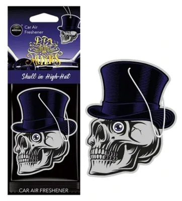 Produktbild von Duftanhänger Dia de los Muertos Schwarzer Oud Totenkopf im Hut