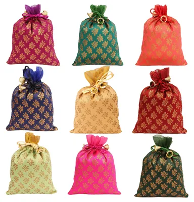 Immagine prodotto di Borse tradizionali indiane con coulisse, ideali per matrimoni e come regalo