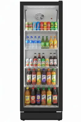 Produktbild von SCHOEPF GKS300SB Flaschenkühlschrank, Getränkekühlschrank, Glastür-Kühlschrank, 300 l, 4 Ablagen, Schwarz