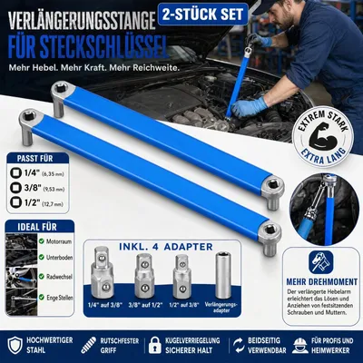 Produktbild von 2XVerlängerungsschlüssel Ratschenschlüssel Offset Extension Wrench Werkzeug 1/2"