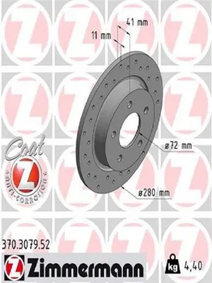 Produktbild von 2x ZIMMERMANN Bremsscheibe 370.3079.52 für MAZDA 5 (CR19) 3 (BK) 3 (BL) 5 (CW)