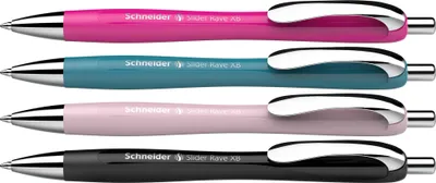 Produktbild von Druckkugelschreiber Slider Rave XB 132564 sortiert 4 Stück Packung mit 10 Stück
