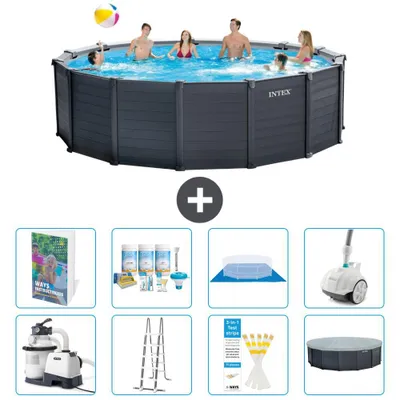 Produktbild von Graphite Panel Pool Rund - 478x124 cm - 9-teilig  S658
