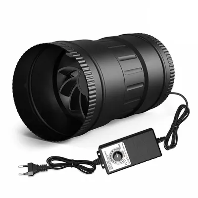 Produktbild von 100mm Rohrventilator mit Gleichstrommotor, leiser Abluftventilator mit stufenloser Drehzahlregelung, 170m³/h, für Bad, Küche und Keller