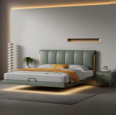 Produktbild von Grünes Wandbett Designer Schlafzimmer Betten Lederbetten Textilbetten
