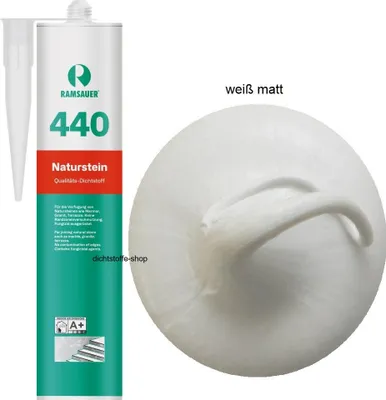 Zdjęcie produktu dla Ramsauer 440 Silikon do kamienia naturalnego 310 ml kartusz biały matowy