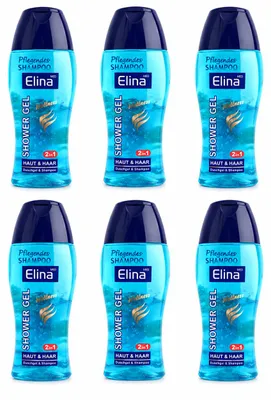 Produktbild von Elina Med Shower Gel 2in1 – Duschgel & Shampoo für Haut und Haar – 250 ml ( 6 Pack), KI-generiertes Bild