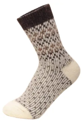 Produktbild von Damen Alpaka Wintersocken - Kuschelige Thermo Stricksocken, Farbe:Weiß