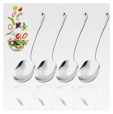 Produktbild von Servierlöffel, 4 Stück, große Edelstahl-Löffel für Buffet und Salate