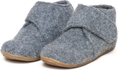 Produktbild von Kitz-Pichler Kinder-Hüttenschuh Juno - Kinder Hausschuh aus 100% Schurwolle für Mädchen & Jungen Graumele ,24