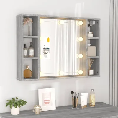 Produktbild von Cloris DesignMöbel - Spiegelschrank mit LED Grau Sonoma 76x15x55cm