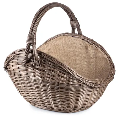 Produktbild von JIPRO® Kaminholzkorb aus Weide Provence mit Jute Camino III. - Weidenkorb - B 50 x T 35 x H 27/40(cm)