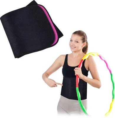 Image de Bande de résistance - 90 cm - Néoprène - Fitness - Noir et rose