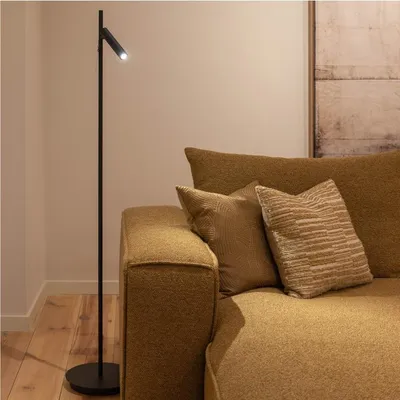 Productafbeelding van Atmooz designvloerlamp – Zwarte staande lamp – Tafel lamp – Hoogte 140 cm – Metaal – LED-verlichting