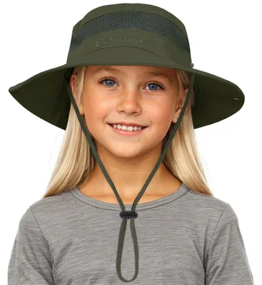 Produktbild von Kinder Sonnenhut mit breiter Krempe, Fischerhut für Mädchen & Jungen, 4-12 Jahre, Armeegrün