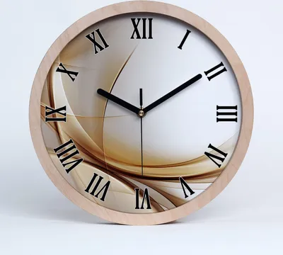 Produktbild von Holzuhr 25fi cm wanduhr - schwarze Spitzen - abstrakcjaale