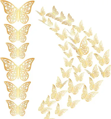 Produktbild von 36 Pcs 3D Schmetterling Wand Aufkleber Kunst Aufkleber Papier Für Home Dekoration