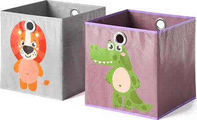 Produktbild von Vicco Faltbox 30x30 , 30 x 30 cm 2er Set, Grau/Lila