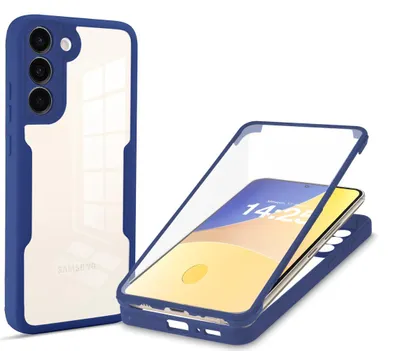 Produktbild von 360 Grad Rundum Schutz Handyhülle für Samsung Galaxy S23+ Full Cover Vollschutz Case Farbe: Blau