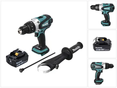 Immagine prodotto di Trapano avvitatore a percussione a batteria Makita DHP 458 G1 18 V 91 Nm + 1x batteria 6,0 Ah - senza caricabatterie