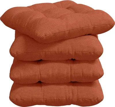 Produktbild von vidaXL Sitzkissen 4 pcs Rot-Orange 40 x 40 cm Cordstoff