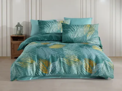 Produktbild von Französische Bettwäsche Satin 240x220, 70x90cm Palomagrün