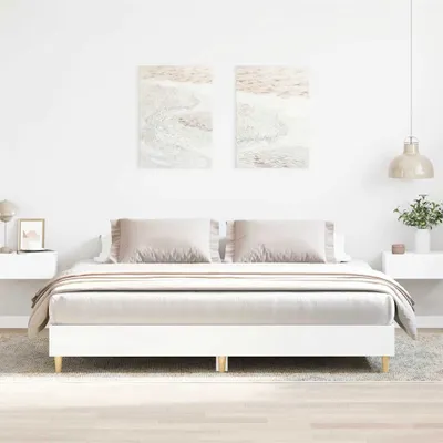 Immagine prodotto di Maison Exclusive - Struttura letto senza materasso, bianca, 200x200 cm, in materiale derivato dal legno