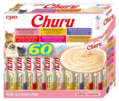 Produktbild von INABA CAT CHURU VARIETIES Thunfisch - Katzenleckerli 60 x 14 g