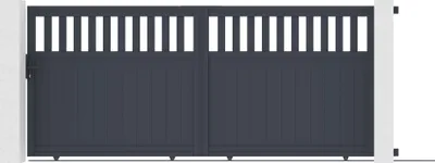 Produktbild von Schiebetor aus aluminium 3,7m SANTIS H.160cm grau