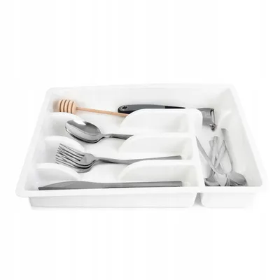 Immagine prodotto di Inserto per cassetto KADAX per posate, sistema di organizzazione, divisorio per cassetti (bianco)