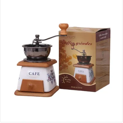 Produktbild von INF Manuelle Kaffeemühle Keramik Metall Handkurbel 17.5cm x 8.8cm x 8cm