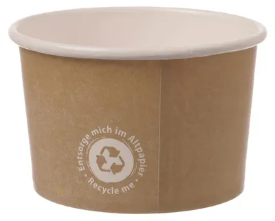 Produktbild von 1080x Eisbecher 230 ml 'Recycle Me' ohne Kunststoffbeschichtung 8 oz Ø 9,0 cm