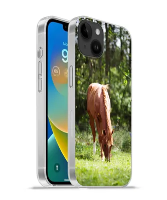 Produktbild von MuchoWow® Handyhülle Schutzhülle Hülle für Apple iPhone 14 Plus - Soft case Pferd - Blumen - Licht Silikon Softcase Handy Hülle - Abbildung