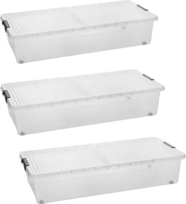 Produktbild von Unterbett-Kommode Boxen mit Rollen geteiltem Deckel, leicht zugänglich