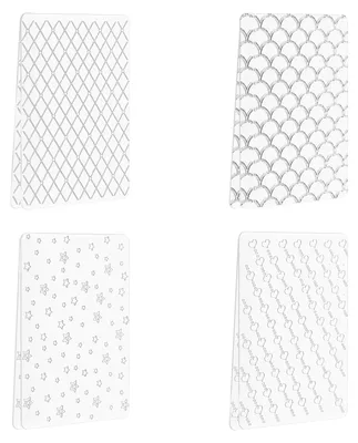 4 Relieffolder Embossing Schablonen transparent Blumen 12x15 cm