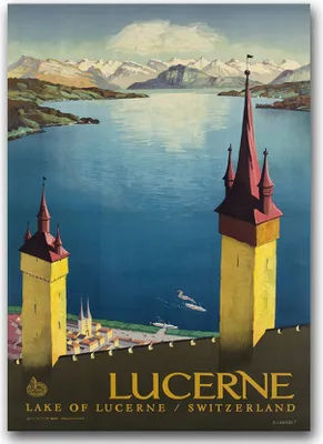 Produktbild von Poster - Canvas - Leinwand - 59,4 cm x 84,1 cm - Fotoposter - Leinwandkunst - Vierwaldstättersee Schweiz