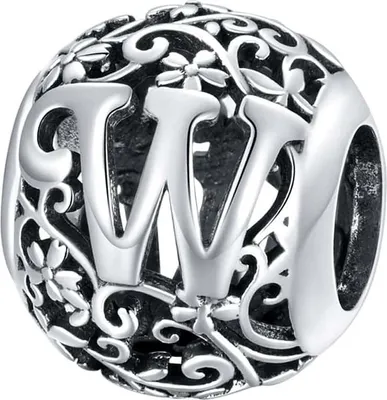 Image de Pendentif Pandora avec la lettre W, argent 925