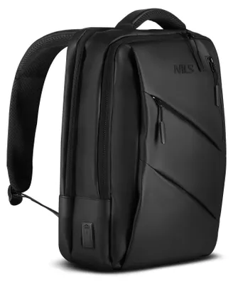 Zdjęcie produktu dla Czarny plecak na laptopa, port USB-C, pojemność 15 l