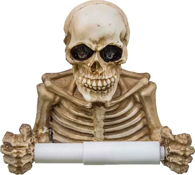 Obrázok produktu pre Držiak na toaletný papier s lebkou Držiak na toaletný papier s lebkou Gothic Funny,