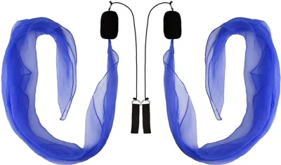 Produktbild von Diabolo Freizeitsport Weiche Poi UV reaktiv Spiral Poi 40x40cm für Kinder und Anfänger mit Chiffonschwan und Tragetasche| Leicht UV blau weiche Poi